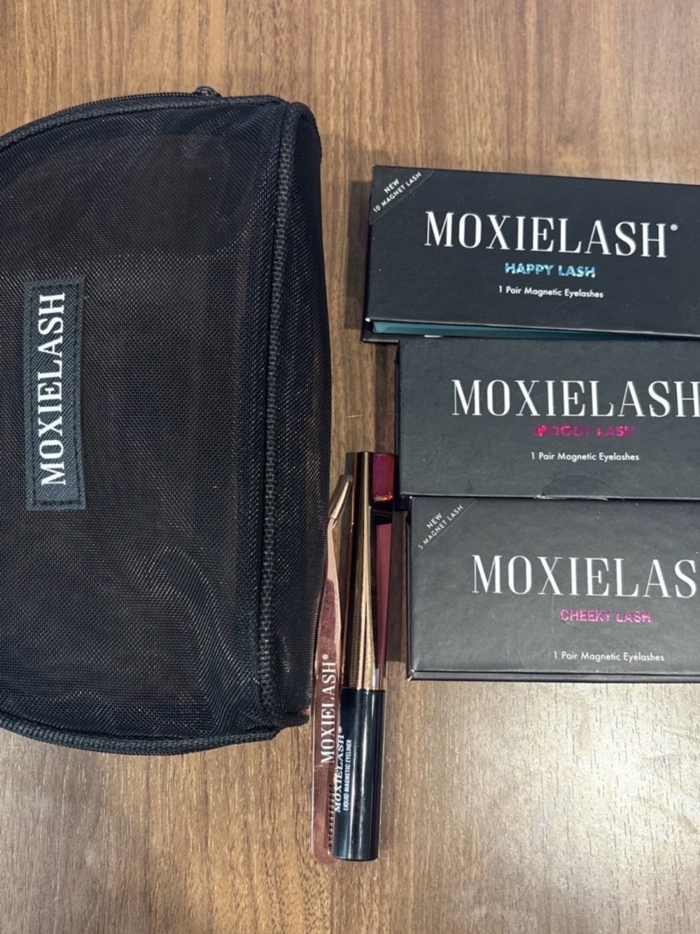 MoxieLash Magnetic Mink Or Silk Eyelashes + Full Sz Magnetic Eyeliner lot Of 3